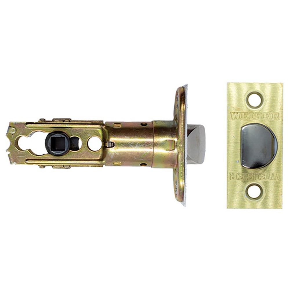 Weiser Lock Springlatch Adjustable Backset Square Face 1" x 2-1/4" Brass