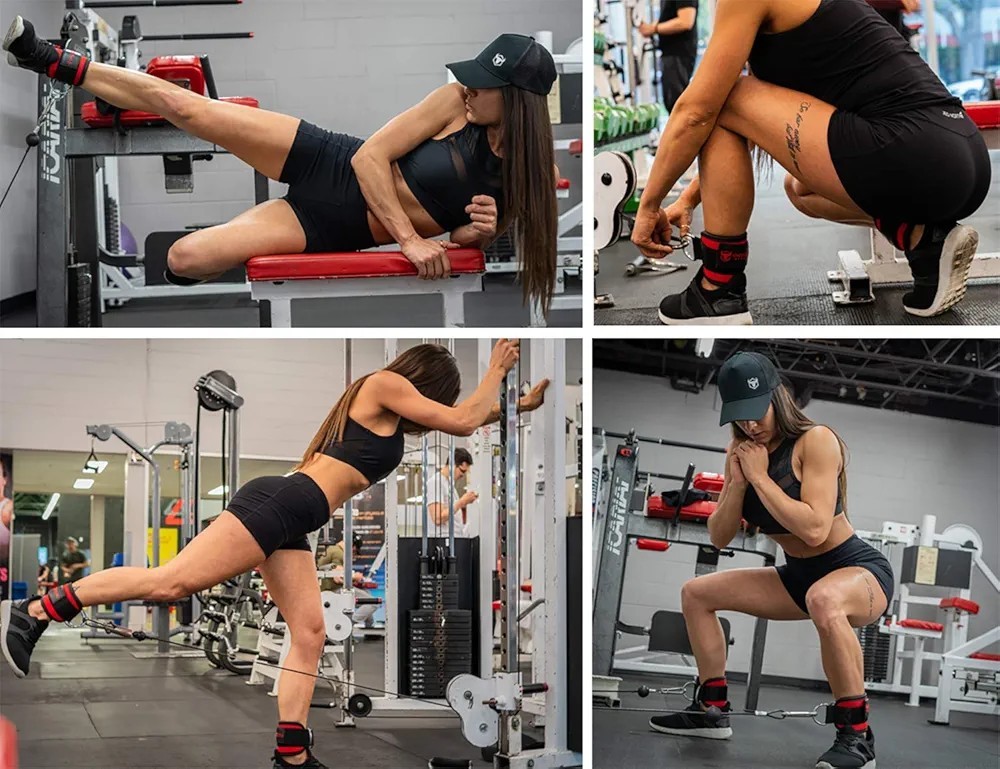 Iron Bull Strength Ankle Straps For Cable Machine Double D Ring Fully Adjustable