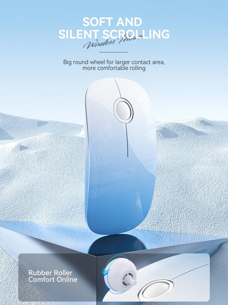 Bluetooth Wireless Mouse - (BT5.1+USB) Dual Connectivity, Quiet Click, Low Po...