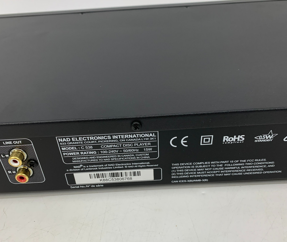 NAD Electronics C538 CD Player with Remote Controller - NIB TESTED!!!