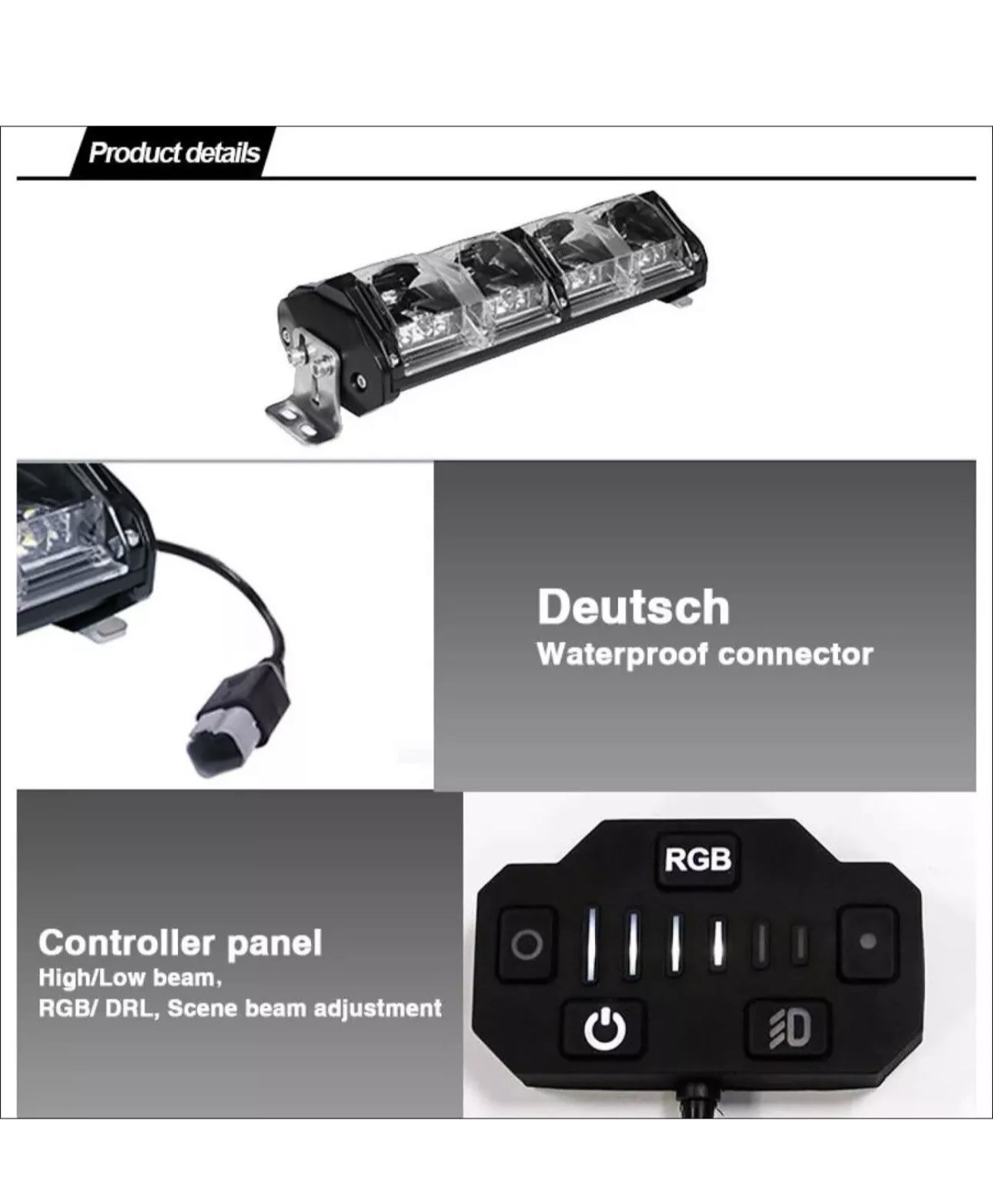 Aurora Evolve 10” Led Bar 7 Color Backlight Harness Included Zuma Canam X3 Chuma