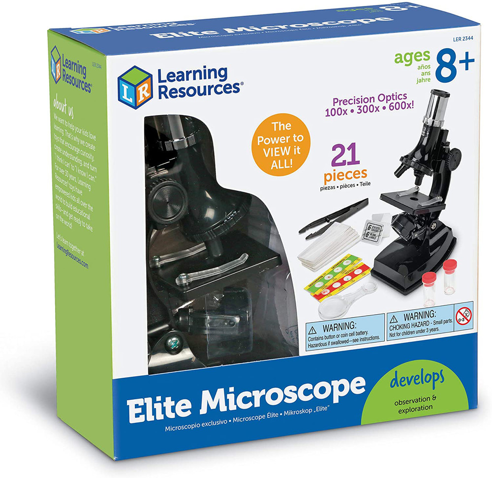 21 PC Beginner Microscope Science Kit For Kids Starter Compound STEM Portable