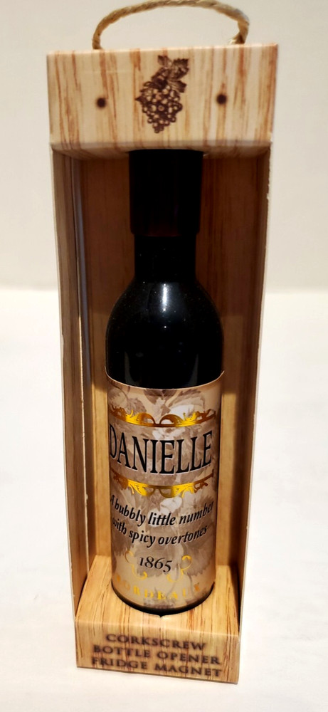 Mulberry Studios Wine Cellar Personalized DANIELLE Corkscrew Bottle Opener Magne