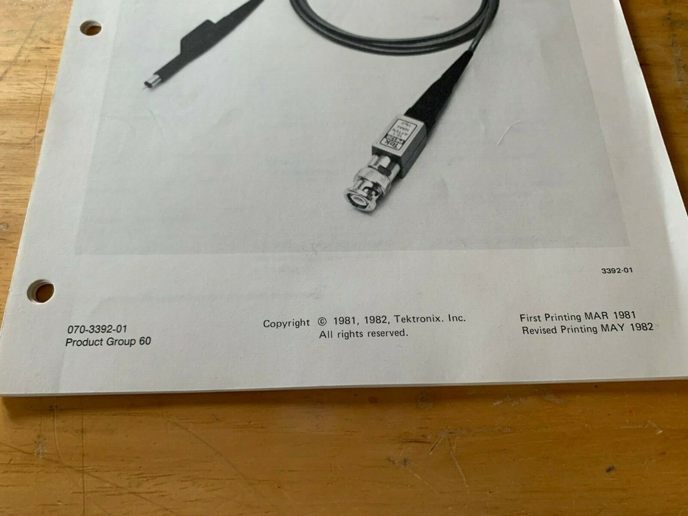Tektronix 070-3392-01 P6120 Passive Probe Instructions