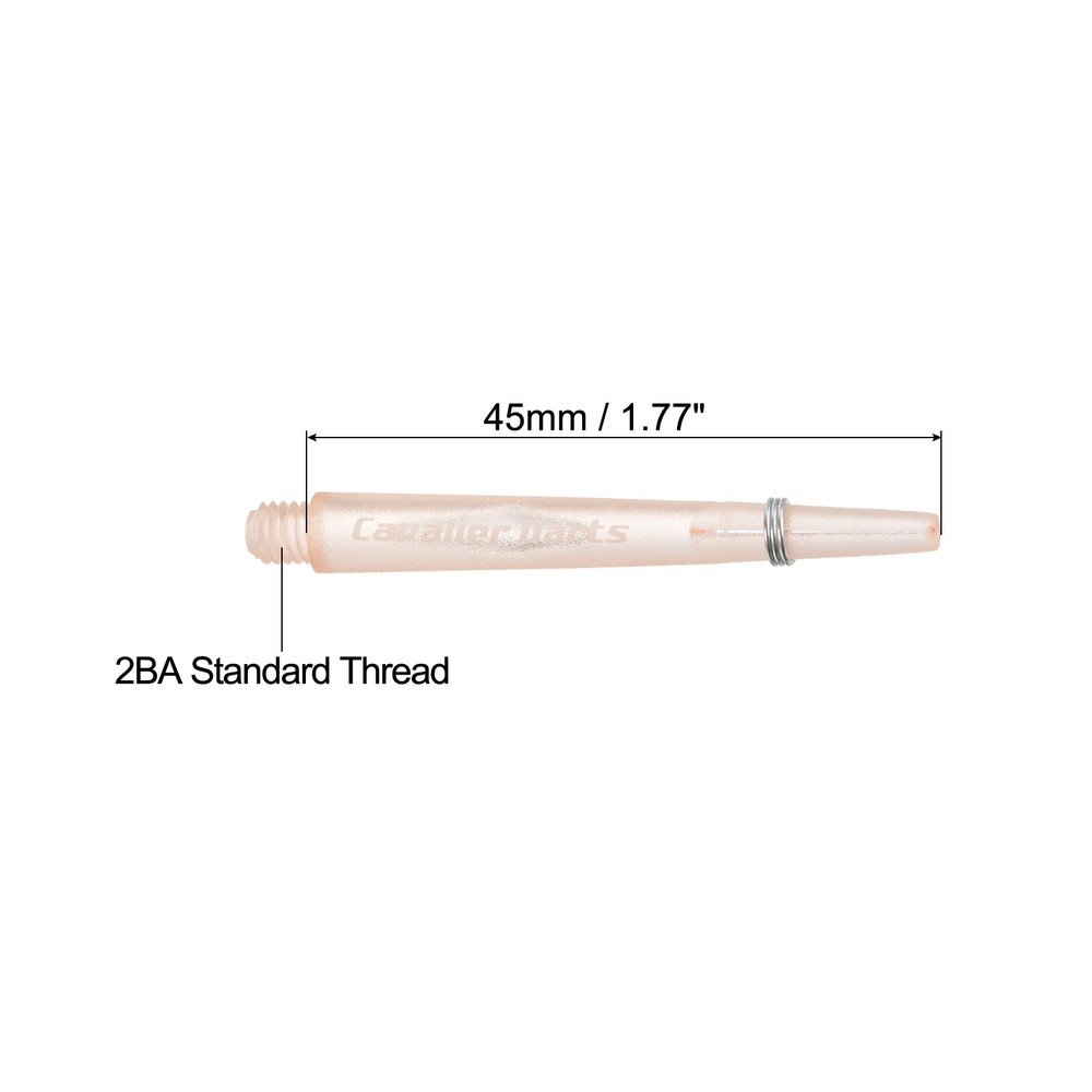 45mm Dart Shafts, Medium 2BA Thread Plastic Dart Stems - 9 Pack (Orange)