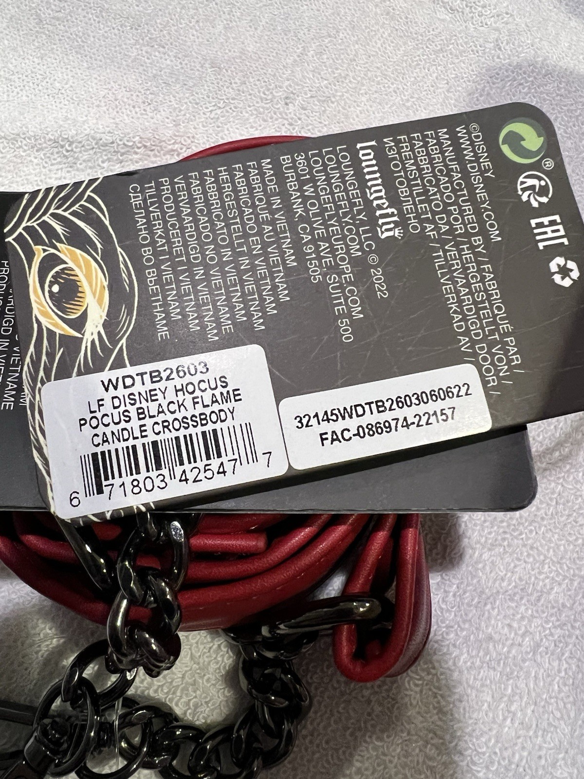 Hocus Pocus Black Flame Glow Candle Crossbody Bag