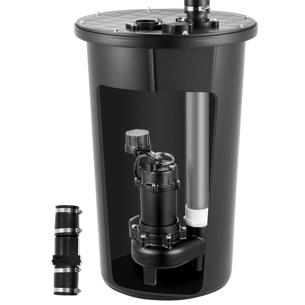 Uimoso Sewage Pump System 1/2HP 4800GPH with Basin and Vertical Float Switch
