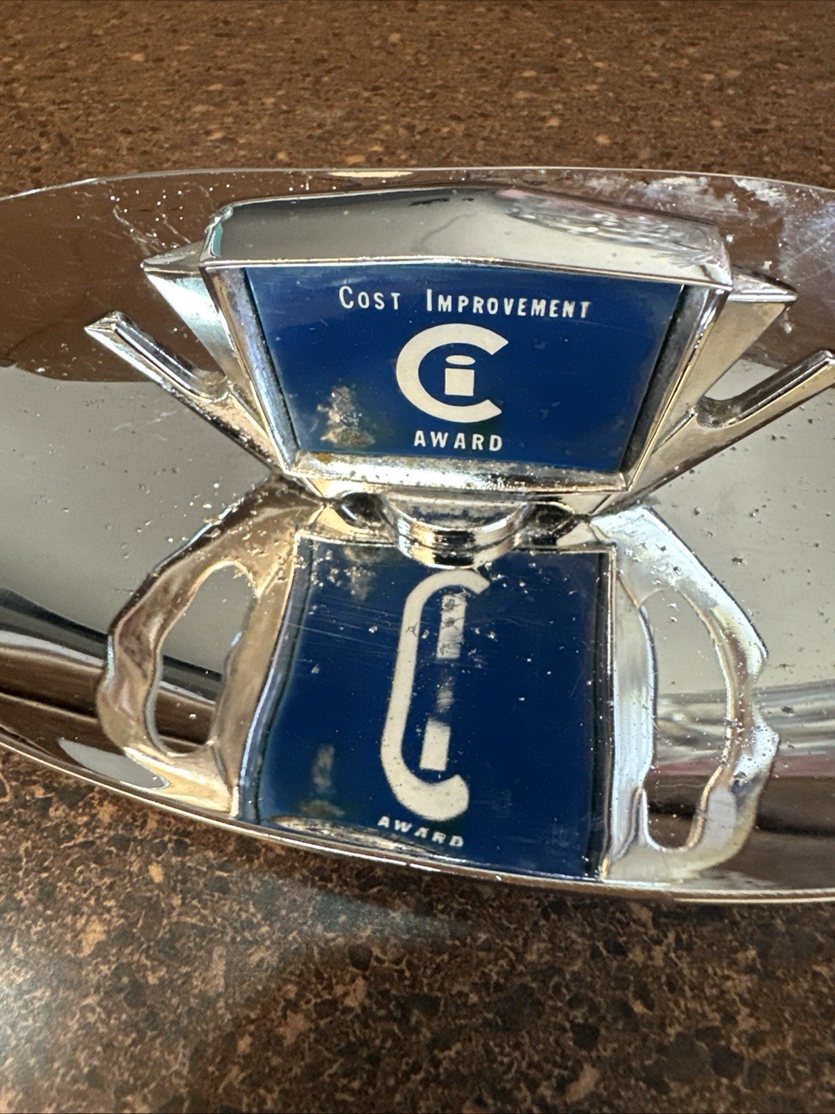 Vtg 1960s GE Missile & Space Division Chrome Ashtray NASA Aerospace Contractor