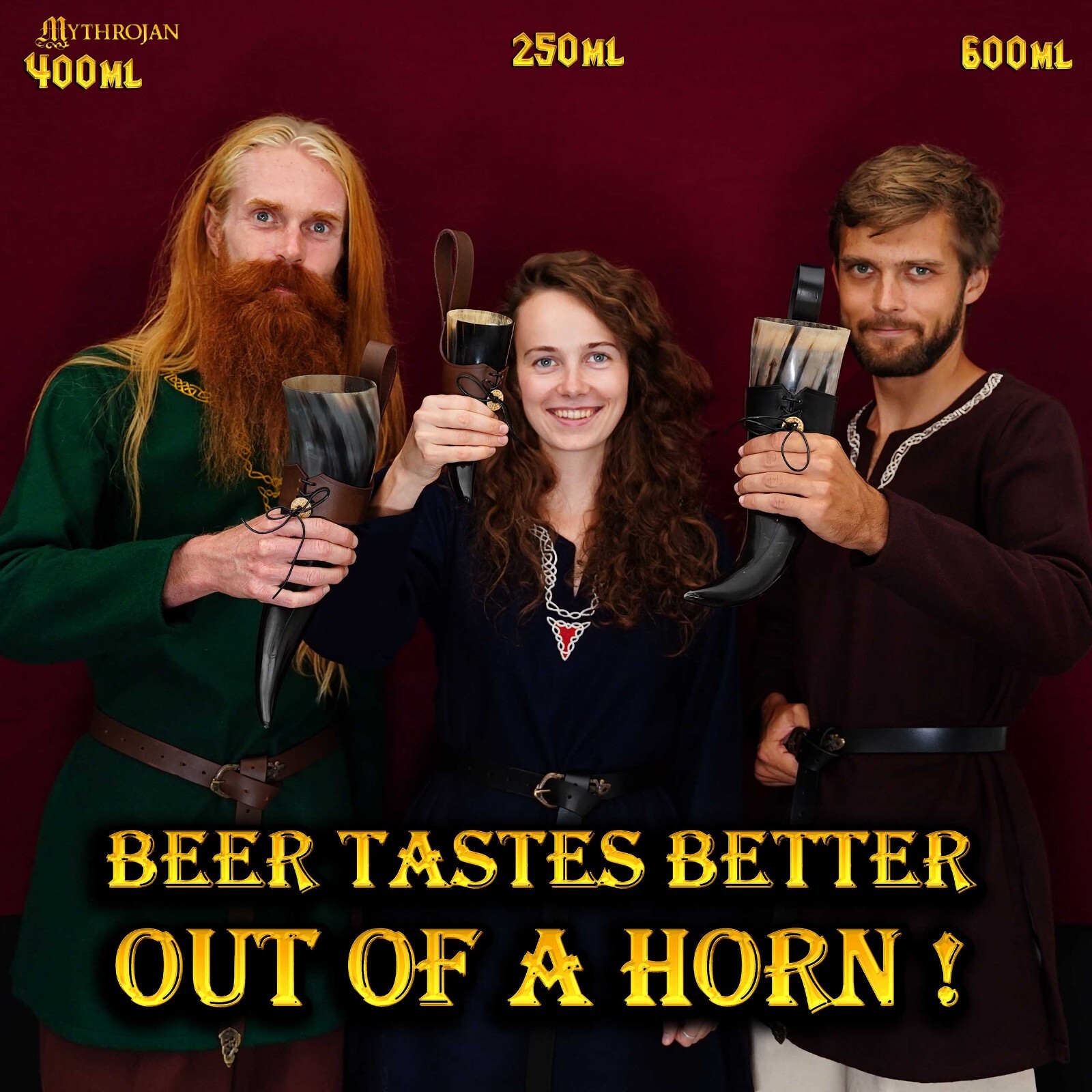 Viking Drinking Buffalo Horn Ale Beer Wine Mead Medieval Reenactment Horn