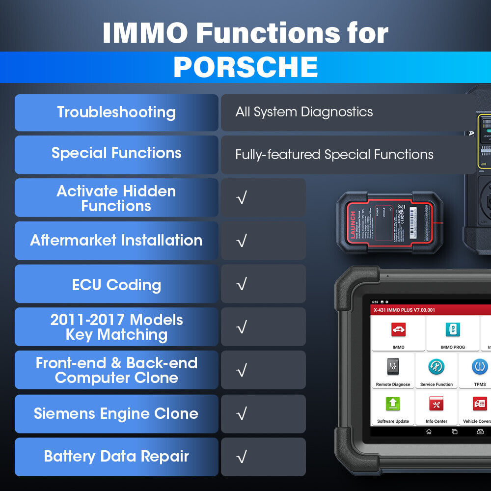2025 LAUNCH X431 IMMO PLUS PAD VII Key Programming Car Diagnostic Tool ECU Clone