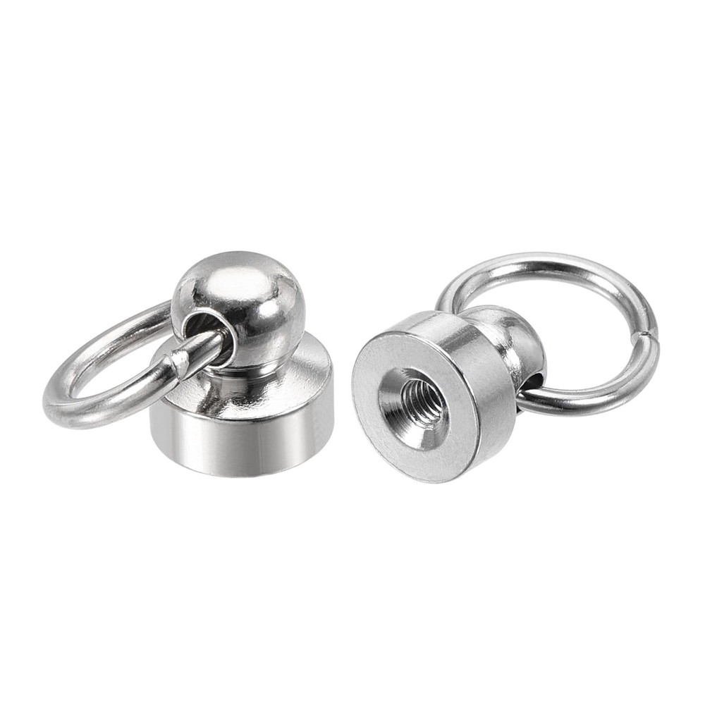 9x9.3mm Pull Ring Rivets Studs Round Head for DIY Brass Silver Tone 20pcs