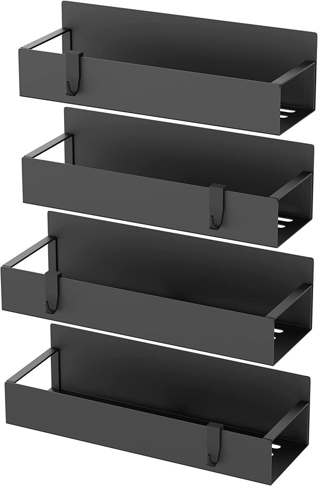 Metal 4 Pack Magnetic Spice Storage Rack Organizer