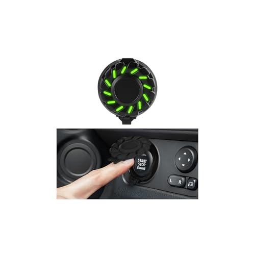 Car Push Start Button Cover, Luminous Vehicle Engine Start Stop Button Black