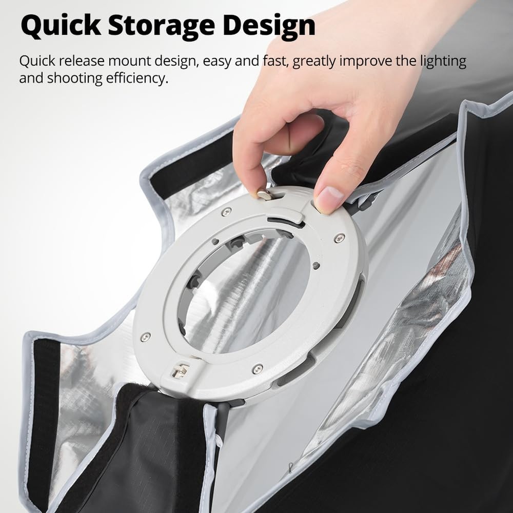 AMBITFUL 25.6" / 65cm Octagonal Softbox, Quick Release with Bowens Mount & Sp...