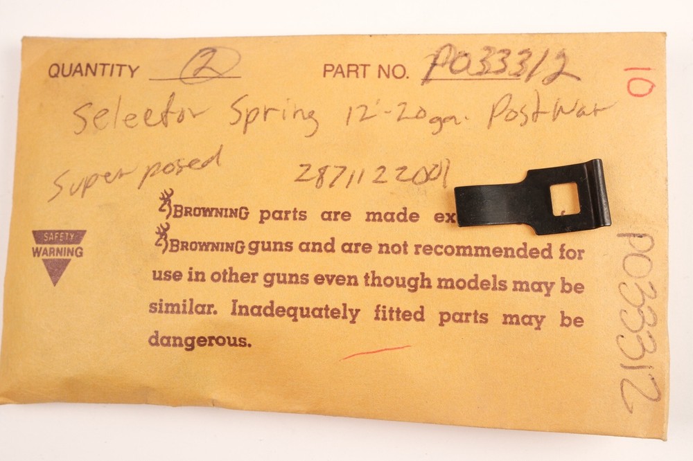 Browning Superposed Selector Spring 12 & 20 Gauge Post-War 33312