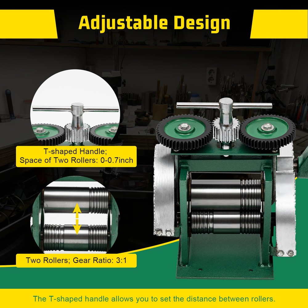 Manual Jewelry Press Rolling Mill Machine Wire Flat Metal Sheet Roller Tool