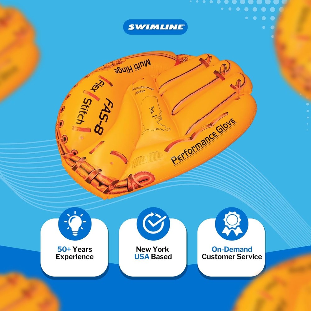 Giant Inflatable Baseball Glove Pool Float , Brown, 62"/50"/16"