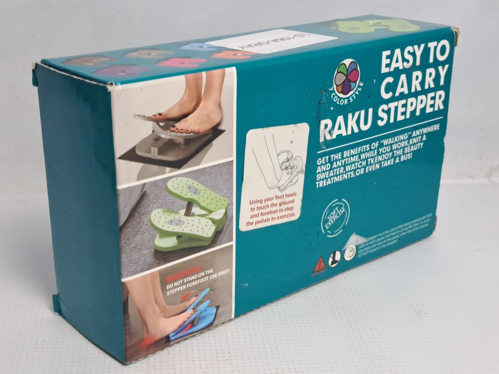 Easy To Carry Raku Stepper Exercise Fitness Workout Machine Grey Open Box NEW