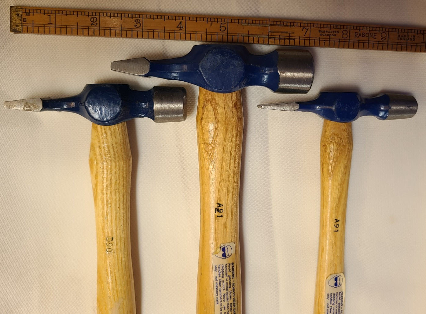 Marples Record Cross Peen Hammer Sheffield Eng. Set of 3