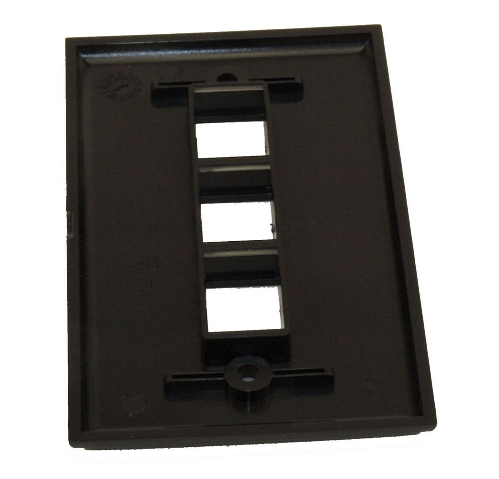 Wallplate: Keystone 3 Hole - Black