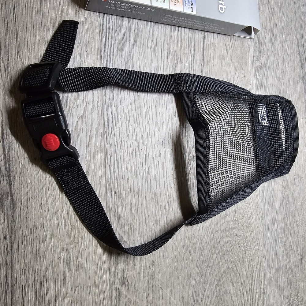 Dog Muzzle Size Medium 21-27 CM Black Adjustable ~ Open Box