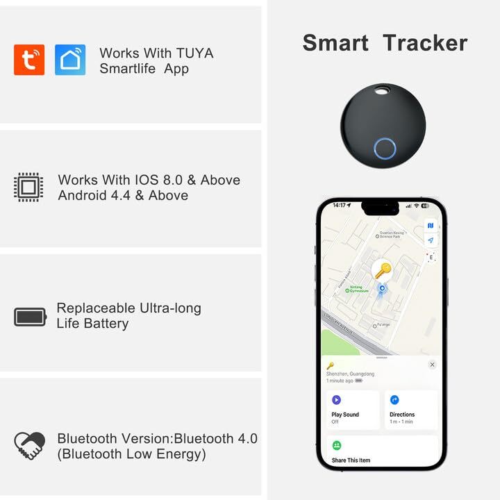 Tracker Tags 2 Pack Luggage Tracking Compatible With TUYA APP iOS and Android...