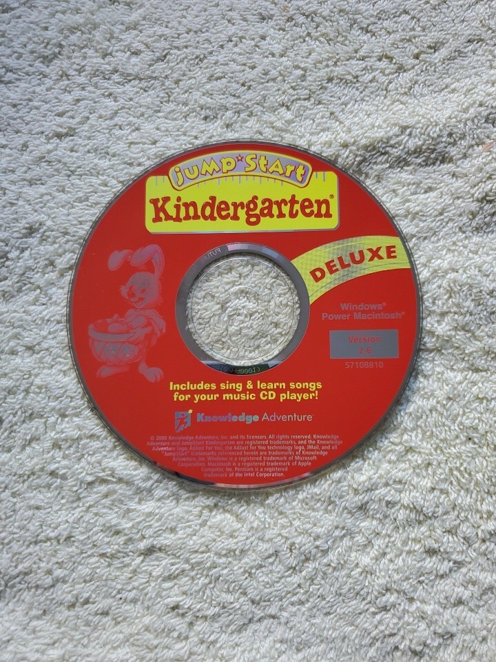 Jump Start Kindergarten (CD-Rom) 1998 Version 2.5 DISC ONLY