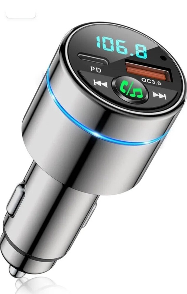 FM Transmitter for Car Bluetooth 5.3 [All-Metal] PD 30W & QC3.0 18W Fast Car 5pk
