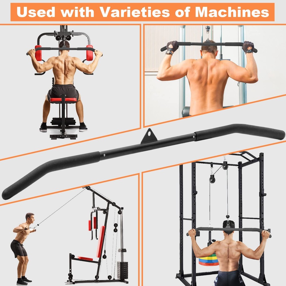 39.37 Inch LAT Pulldown Bar Attachment for Pulley Cable Machine, Curl Tricep ...