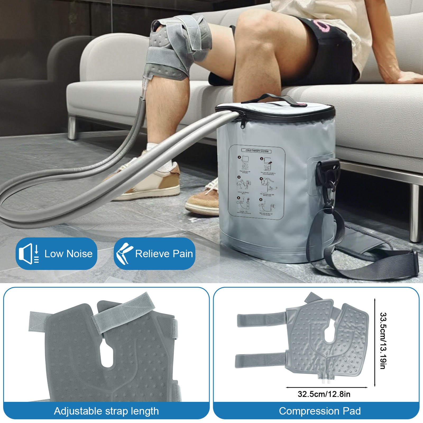 Portable Ice Therapy Machine Programmable for Post-surgery Recovery Pain Relief