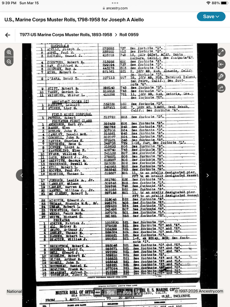 WW2 USMC Marine Dog Tag Paramarine 2nd Parachute Battalion