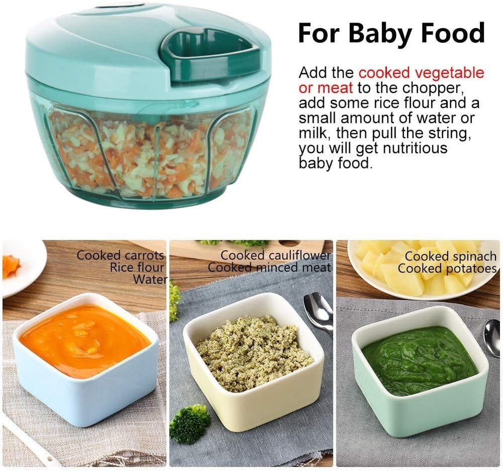 Manual Food Processor Vegetable Chopper, Portable Hand Pull String Garlic Min...