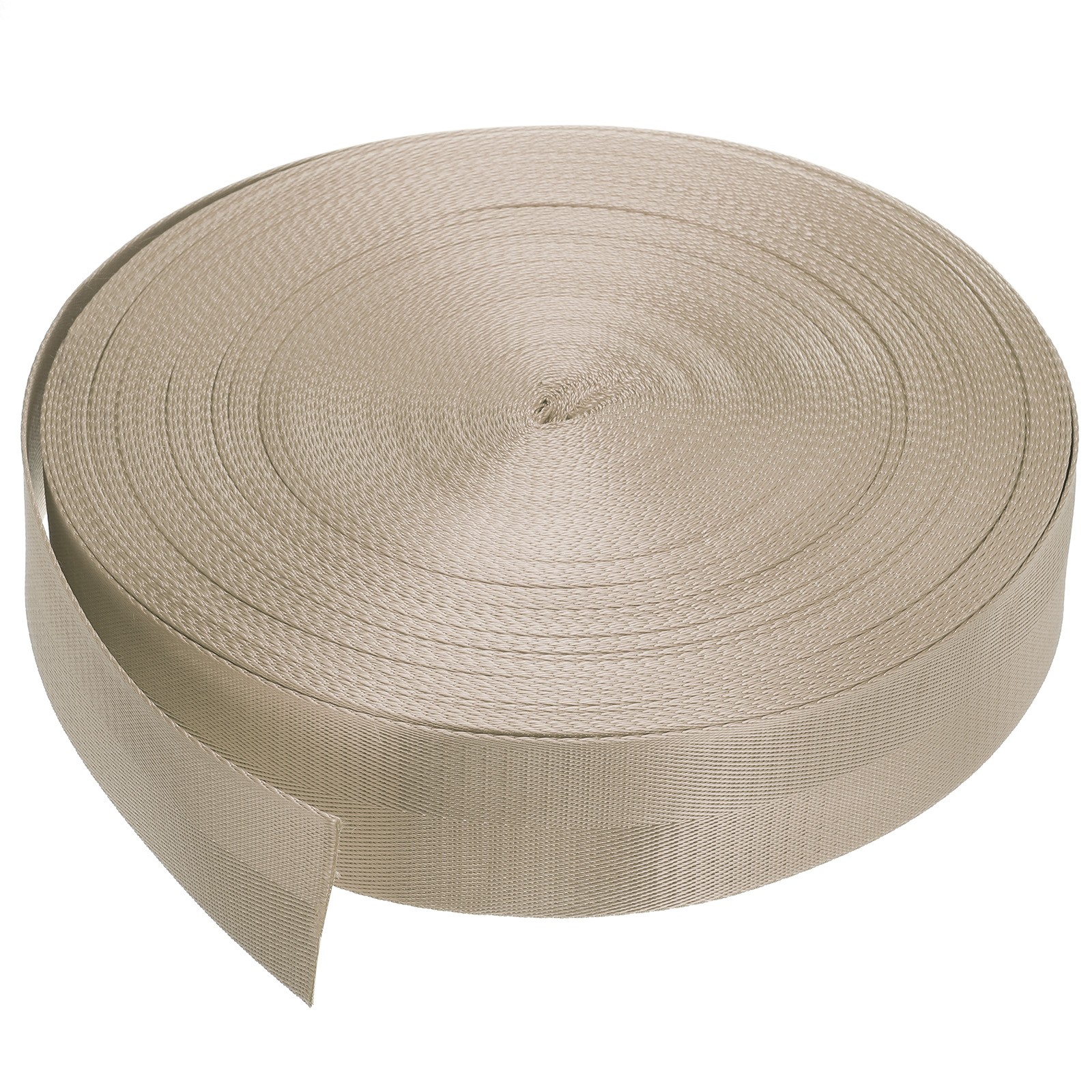 Flat Nylon Webbing Strap 2 Inch 50 Yards Khaki for Backpack