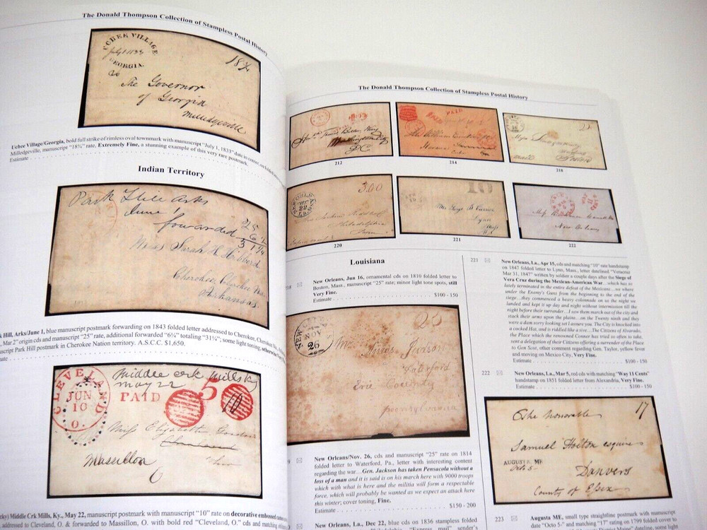 Schuyler Rumsey Stamp Auction Catalog 2010 Stampless Postal History Collection