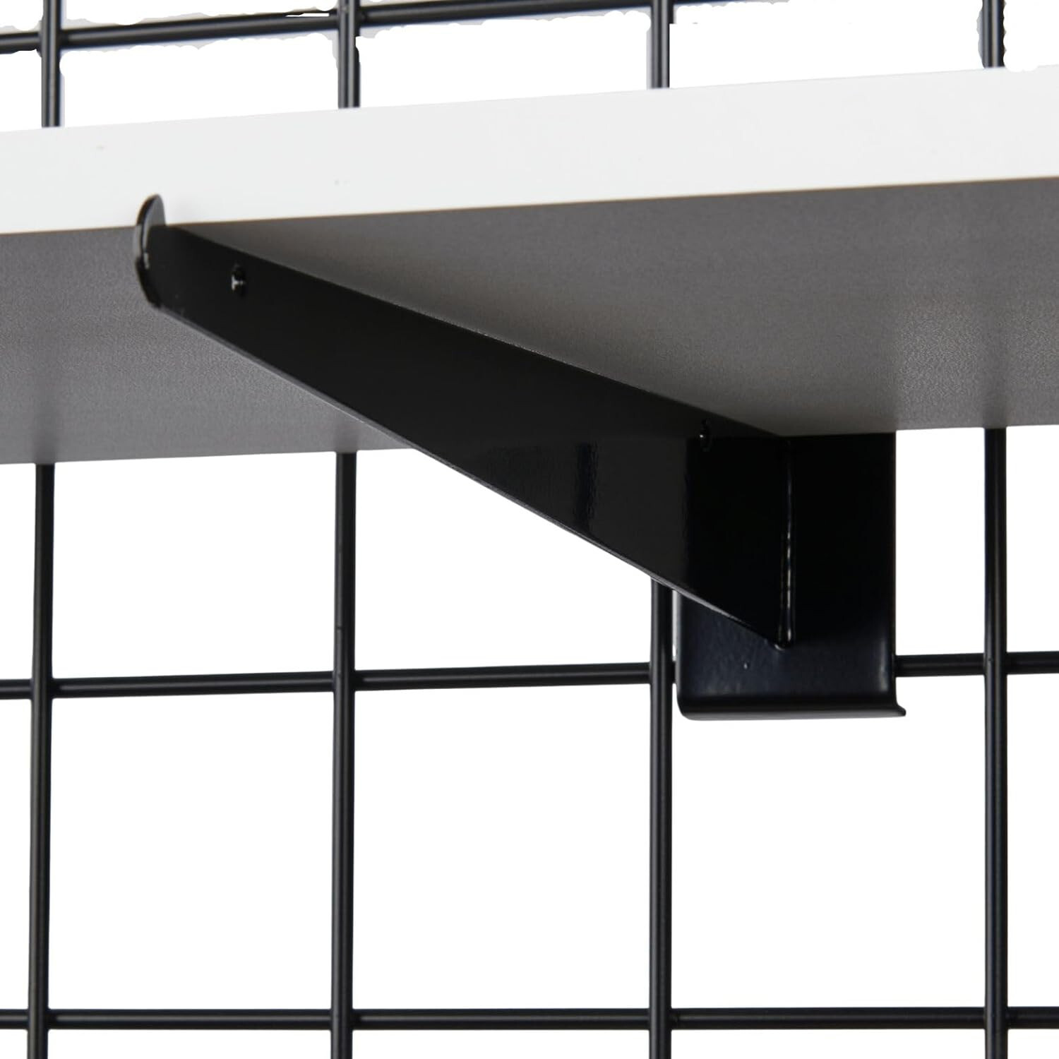 Lot of 10 12" Wire Grid Slat Brackets Shelf Bracket Gridwall Black 3" On Center