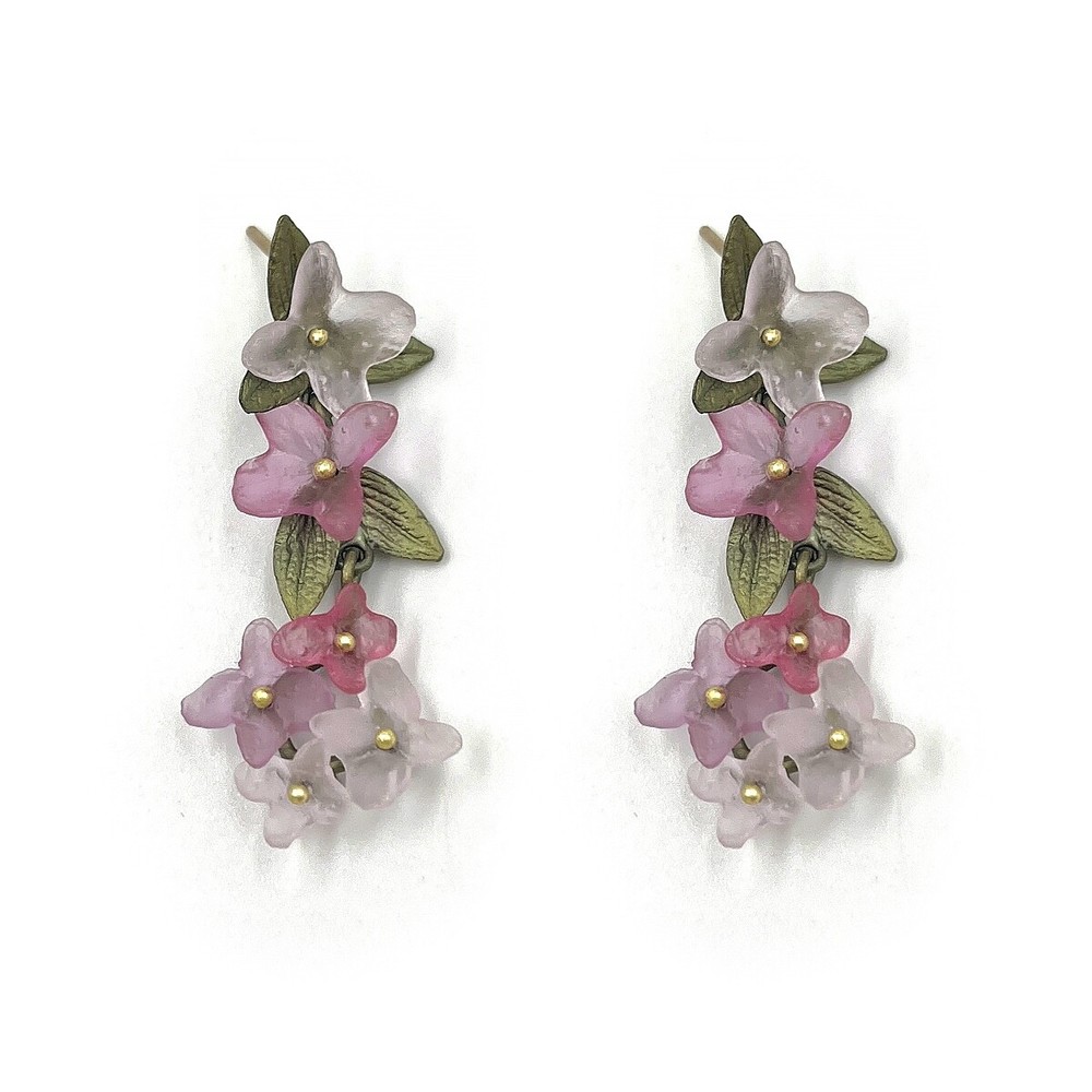 MICHAEL MICHAUD PINK HYDRANGEA STATEMENT EARRINGS 3752 BZ