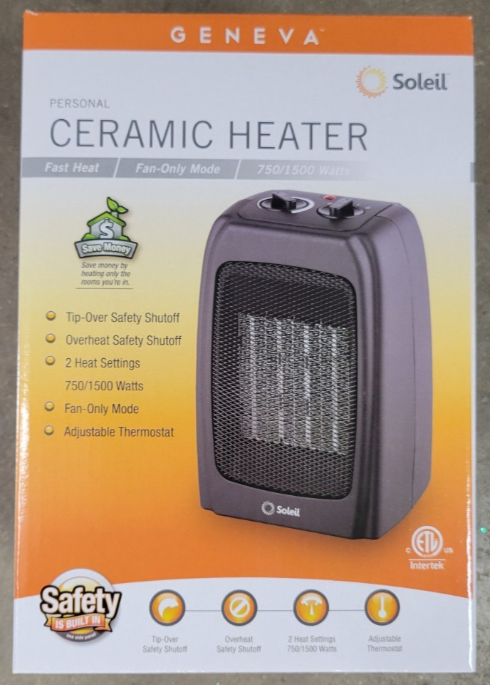 Personal 1500W Ceramic Fan Forced Electric Space Heater