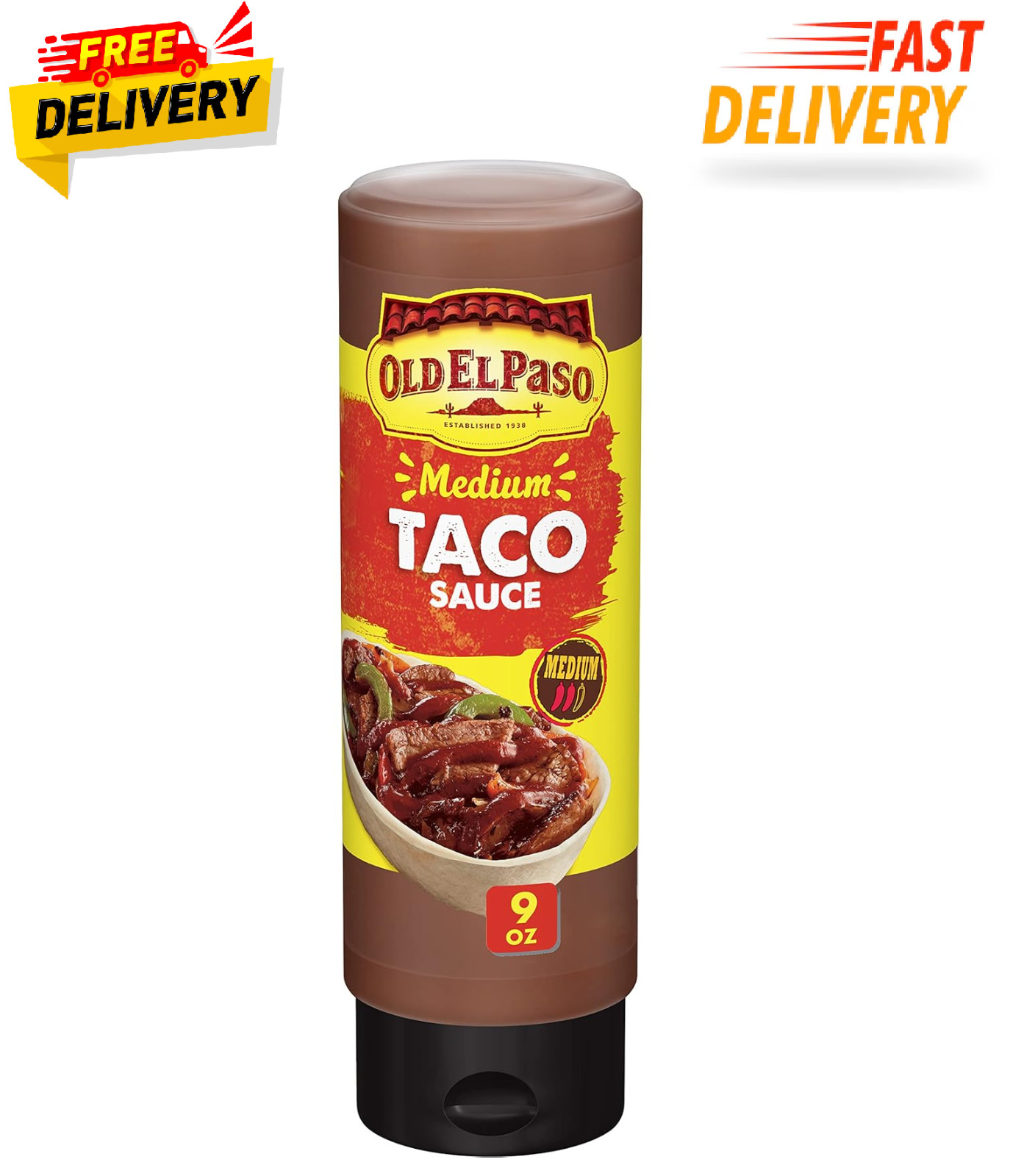 Old El Paso Taco Sauce, Medium, Squeeze Bottle, 9 oz.