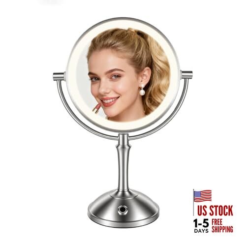 Vanity Mirror with Lights,360 Mirror Magnifying Mirror with Light 10X,3 Light