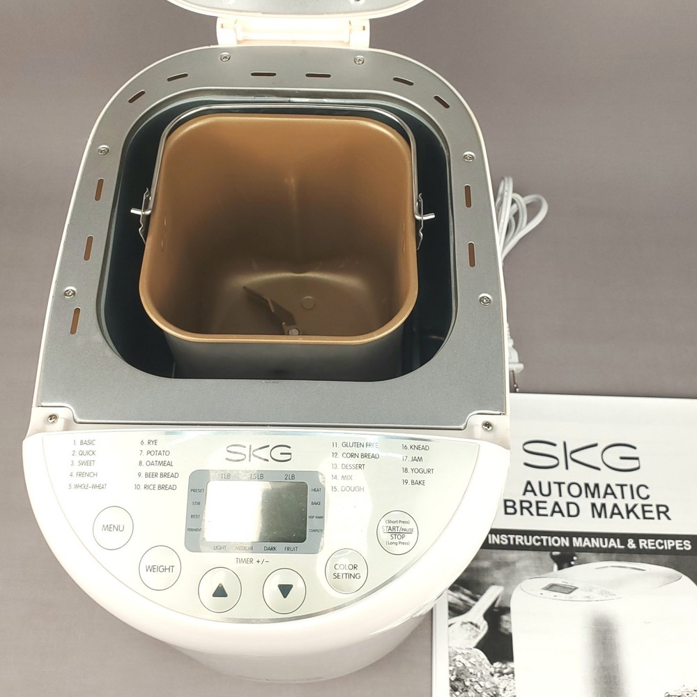 Bread Machine SKG 3920 Bread Maker Automatic Bread Machine 2LB 19 Settings w/Man