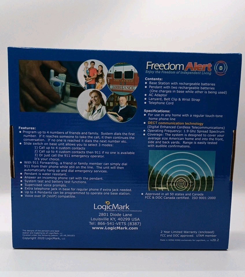 LogicMark Freedom Alert Fall Emergency System Model #35511