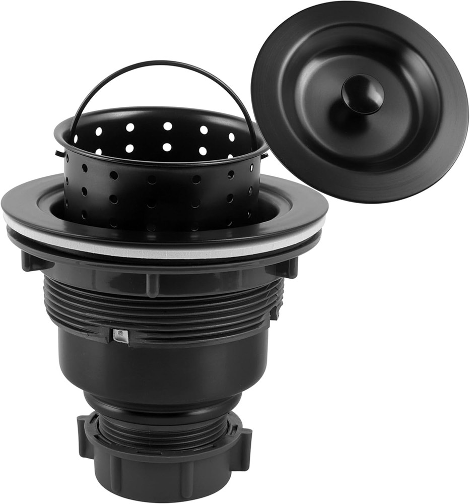Kitchen Sink Drain Assembly, Kitchen Sink Strainer with Deep Removable Waste Bas