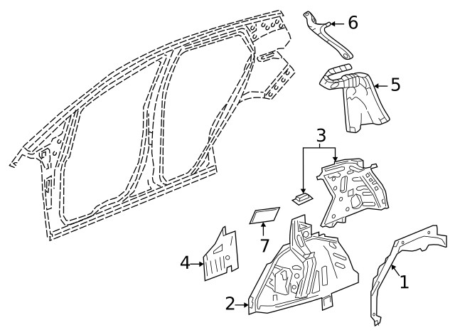 Genuine GM Passenger Side Quarter Inner Panel 42787698