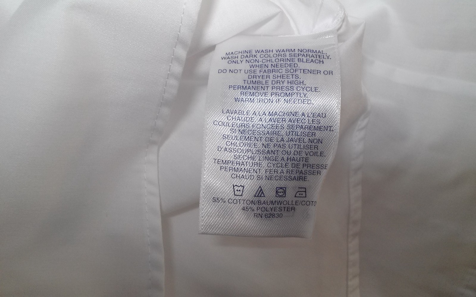 Lands' End Wrinkle Free Broadcloth Women's White Shirt Size 10