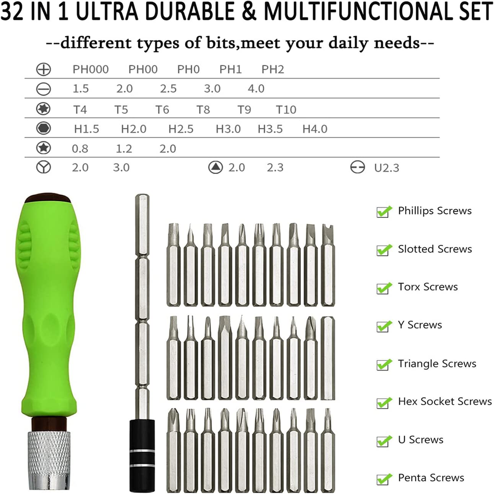 32 in 1 Precision Screwdriver Set Mini Magnetic Screwdriver Set Maintenance Tool