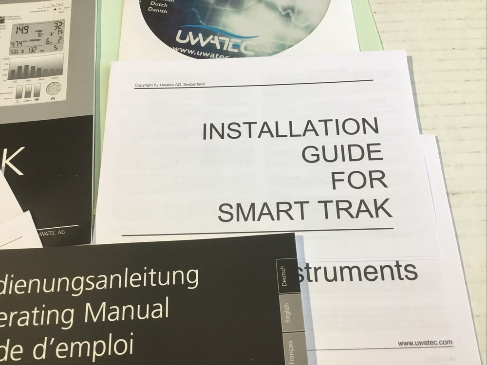 UWATEC Smart Trac Disk & Installation Guide Plus Manuals Scuba Diving.