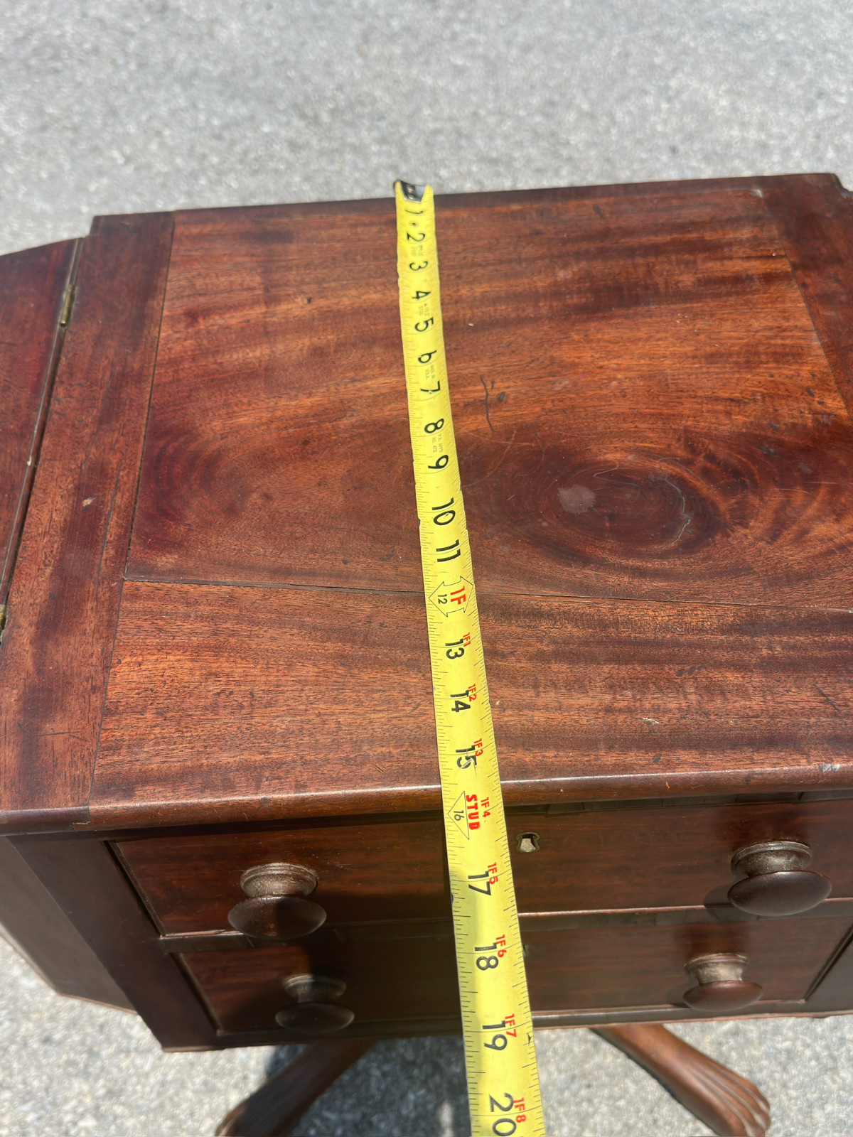 antique 1800s walnut sewing stand table Lancaster pa provenance Washington