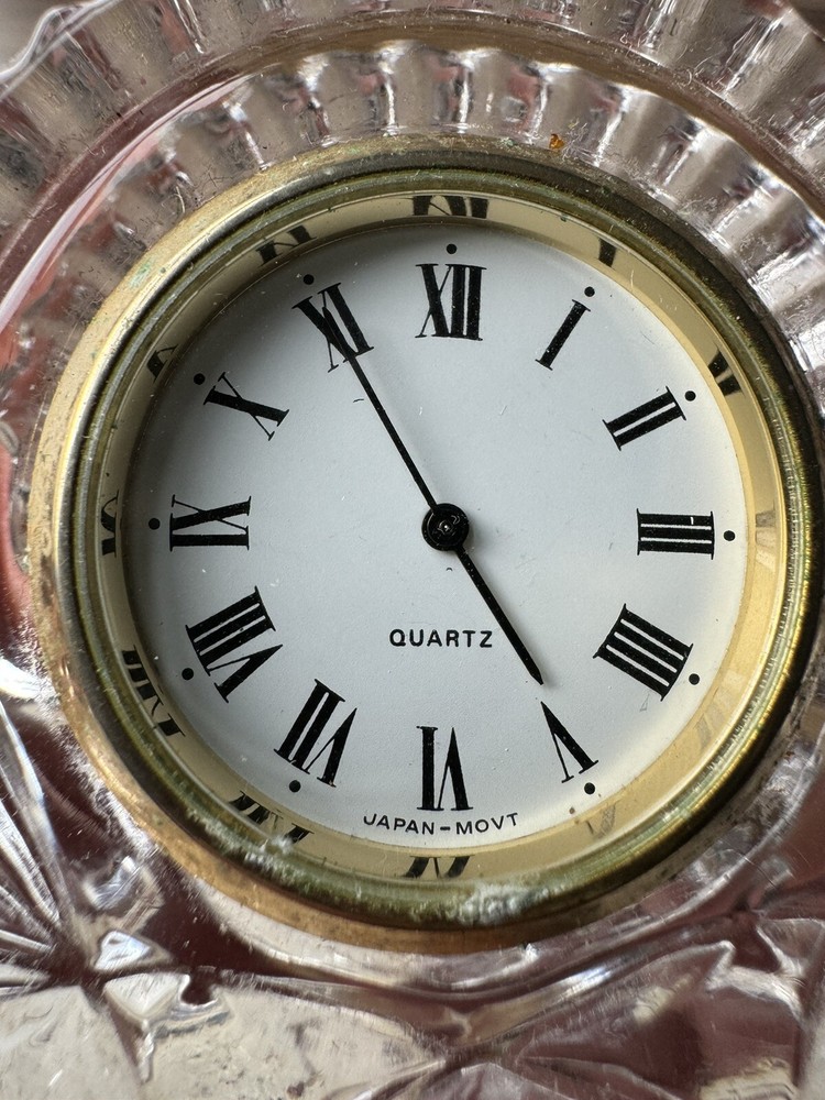 Lead Crystal Clock Read Description