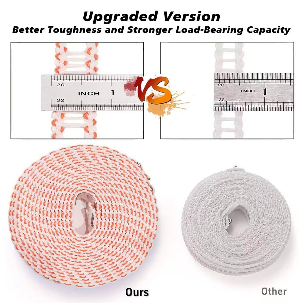 Clothesline,3 Pack Clotheslines for Outside, Adjustable Clothes...