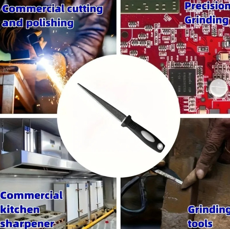 1pc Double-Sided Diamond Metal Sharpener File for Scissors Garden Tools - NEW